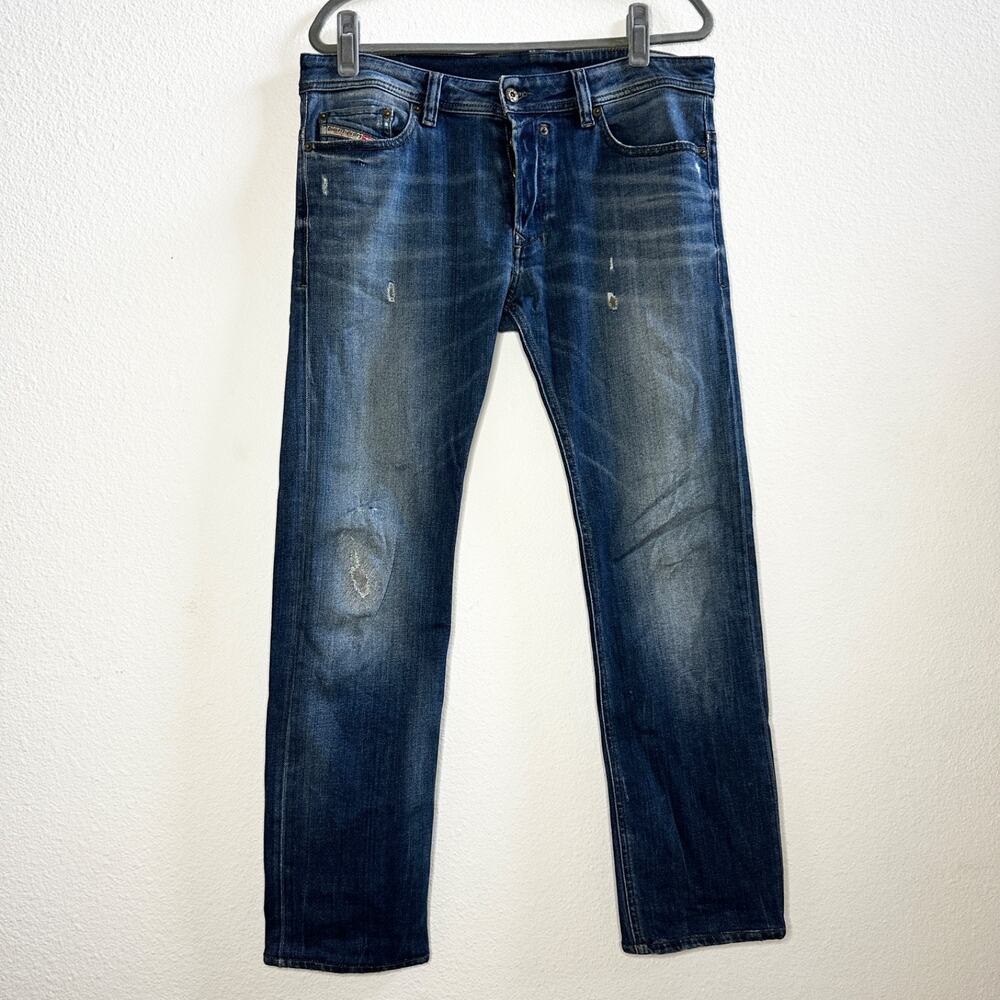 Diesel Safado Jeans 34 Straight Leg Distressed (Flaw)